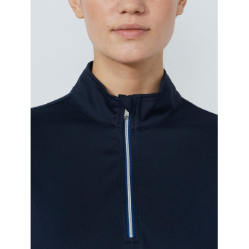 Midlayer 1/4 Zip Peach Navy Femme