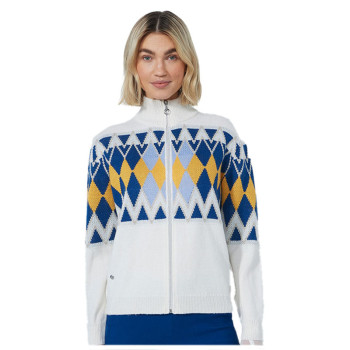 Veste Doublé Argyle Blanc Femme