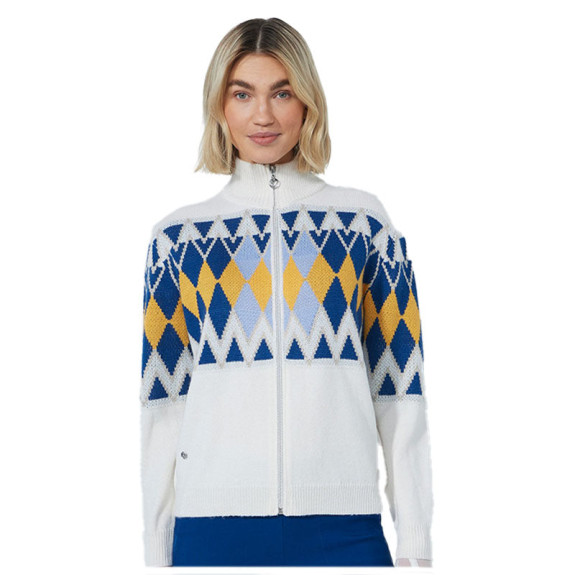 Veste Doublé Argyle Blanc Femme