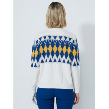 Veste Doublé Argyle Blanc Femme