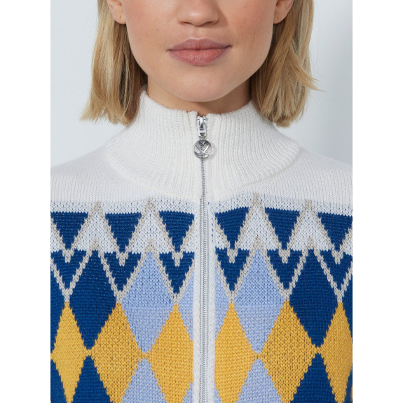 Veste Doublé Argyle Blanc Femme