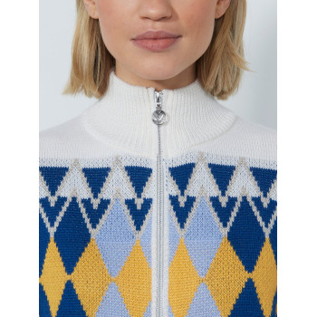 Veste Doublé Argyle Blanc Femme