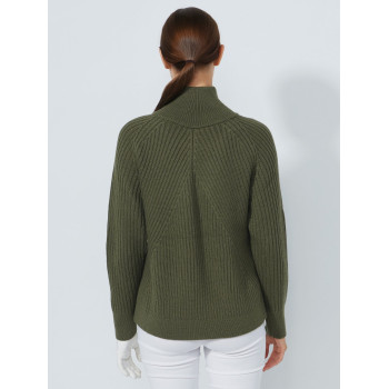 Pull Doublé 1/4 Zip Hudson Kaki Femme 2