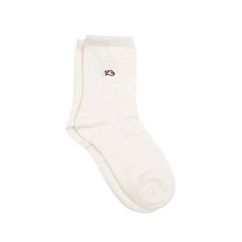 Chaussettes pailletées en coton Ecru