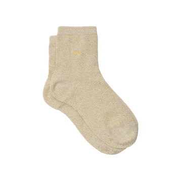 Chaussettes pailletées en coton Beige