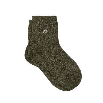 Chaussettes pailletées en coton Kaki