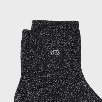 Chaussettes pailletées en coton Noir