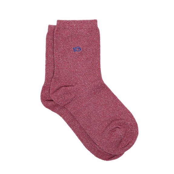 Chaussettes pailletées en coton Bois de Rose