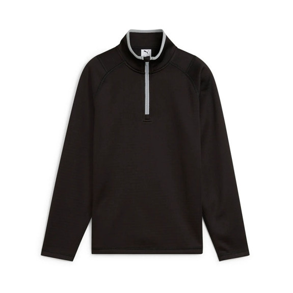 Pull 1/4 Zip Waffle Black Homme