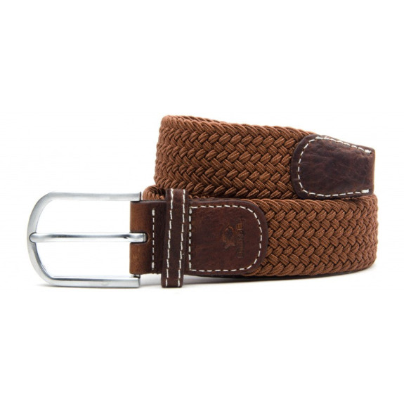 Ceinture Tressée Marron Camel Homme