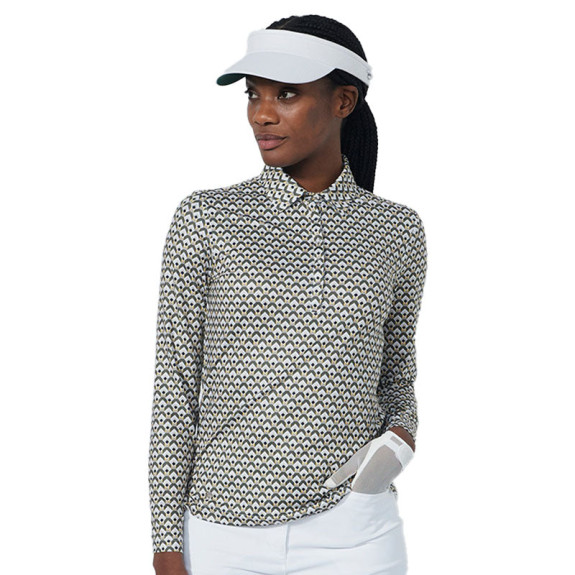 Polo Manches Longues Printed Diamond Geo Femme