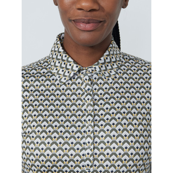 Polo Manches Longues Printed Diamond Geo Femme