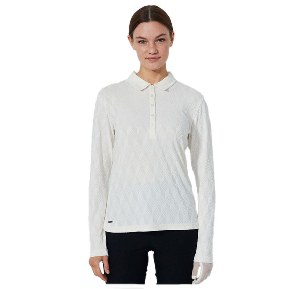 Polo Manches Longues Jacquard Ivoire Femme