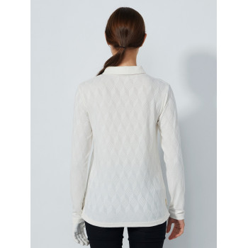 Polo Manches Longues Jacquard Ivoire Femme