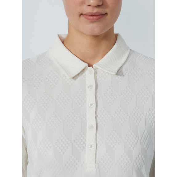 Polo Manches Longues Jacquard Ivoire Femme