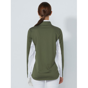 Midlayer 1/4 Zip Panel Kaki Femme