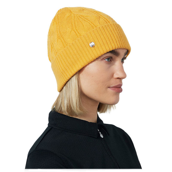 Bonnet Cabel Jaune Femme