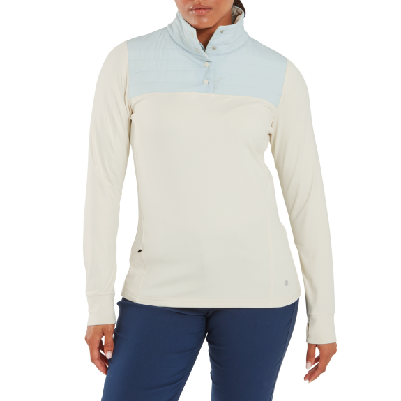 Pullover hybride ThermoSeries Blanc/Bleu Femme