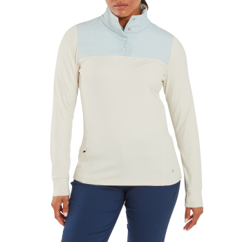 Pullover hybride ThermoSeries Blanc/Bleu Femme