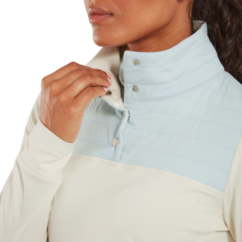 Pullover hybride ThermoSeries Blanc/Bleu Femme