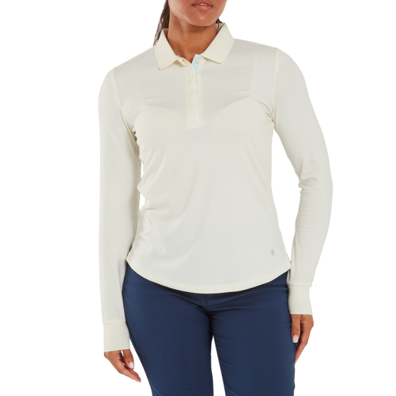 Polo manches longues ThermoSeries Blanc Femme