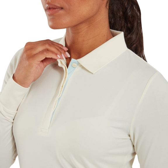Polo manches longues ThermoSeries Blanc Femme