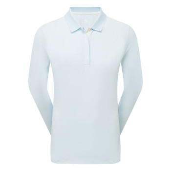 Polo manches longues ThermoSeries Bleu Polaire Femme