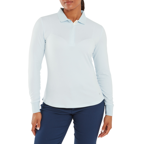 Polo manches longues ThermoSeries Bleu Polaire...