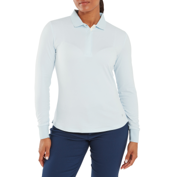 Polo manches longues ThermoSeries Bleu Polaire Femme