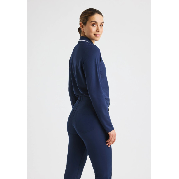 Polo manches longues Miriam Navy Femme