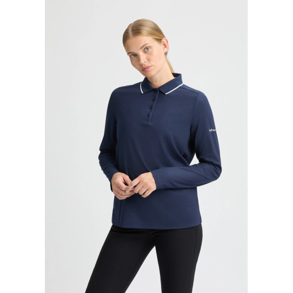 Polo manches longues Miriam Navy Femme
