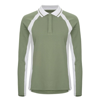 Polo manches longues Pitch Thermal Sage Green Femme