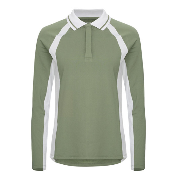 Polo manches longues Pitch Thermal Sage Green...