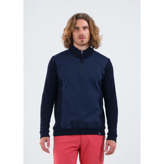 Pull 1/4 Zip Nautico Bleu Homme