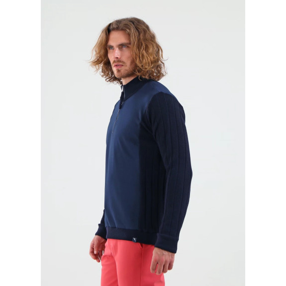 Pull 1/4 Zip Nautico Bleu Homme