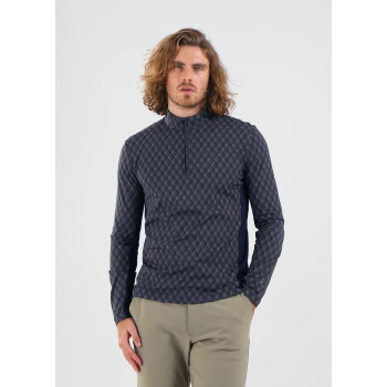 Pull 1/4 Zip Tappo Bleu Homme