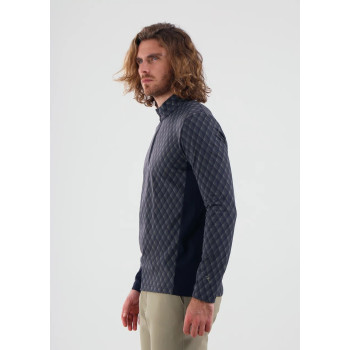 Pull 1/4 Zip Tappo Bleu Homme