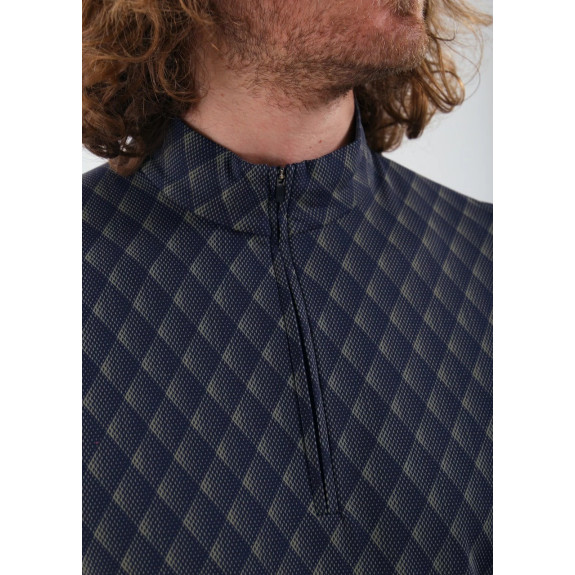 Pull 1/4 Zip Tappo Bleu Homme