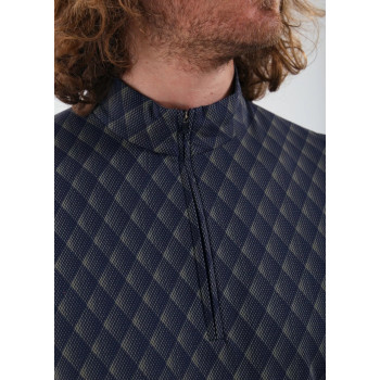 Pull 1/4 Zip Tappo Bleu Homme