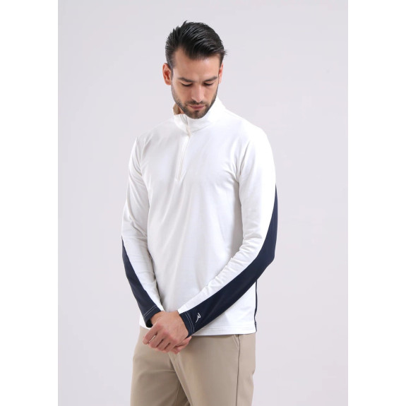 Pull 1/4 Zip Trainer White Homme