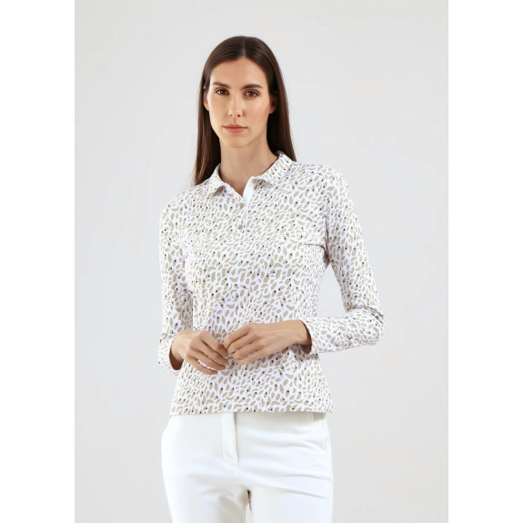 Polo Manches Longues Adrenalina Beige Femme