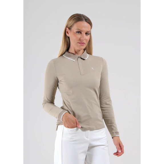 Polo Manches Longues Atma Beige Femme