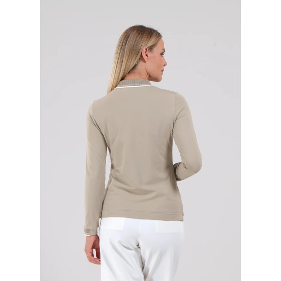 Polo Manches Longues Atma Beige Femme