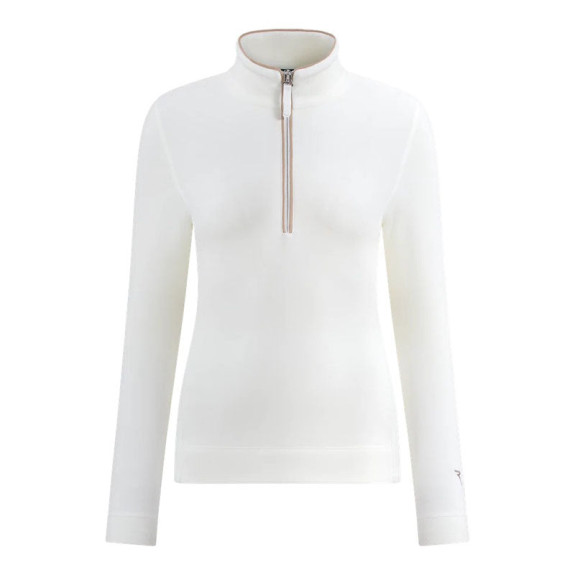 Pull 1/4 Zip Tentation Blanc Femme