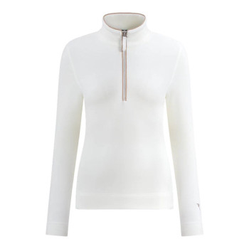 Pull 1/4 Zip Tentation Blanc Femme
