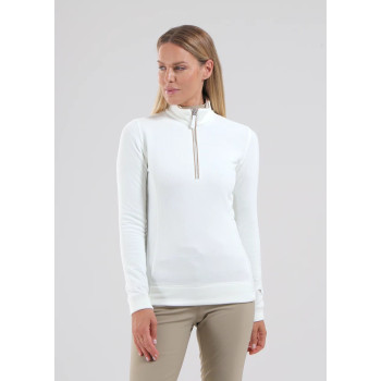 Pull 1/4 Zip Tentation Blanc Femme