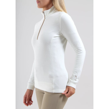 Pull 1/4 Zip Tentation Blanc Femme