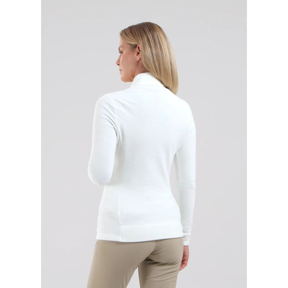 Pull 1/4 Zip Tentation Blanc Femme