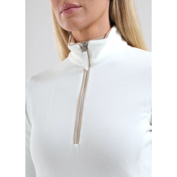 Pull 1/4 Zip Tentation Blanc Femme