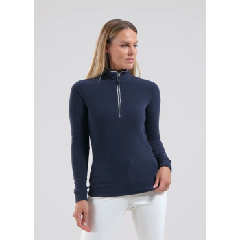 Pull 1/4 Zip Tentation Navy Femme